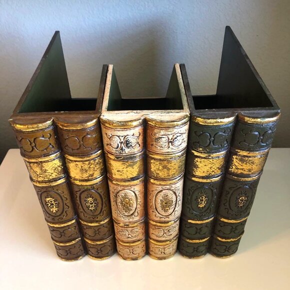 NWT ALEXANDRA'S ACCENTS Decorative Antique Books Desk Files Magazine Holder - Picture 2 of 12